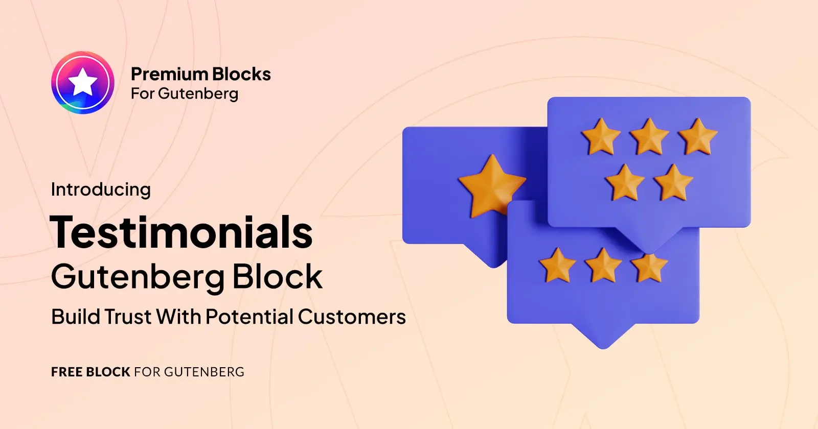Gutenberg testimonials: Build trust with reviews (stars)